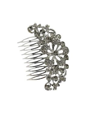 Silver Crystal Floral Hair Comb wedding hair accessories FINAL PRICE DROP
